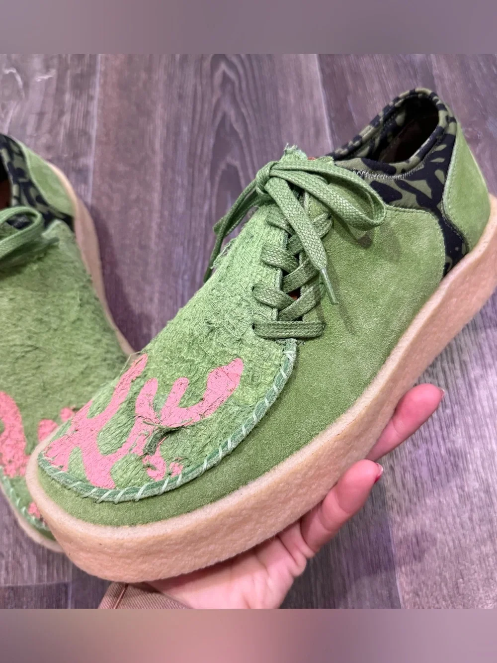 Salehe Bembury x Clark’s Men’s Mud Moss Lugger cupsole “sapa green” sz 8.5